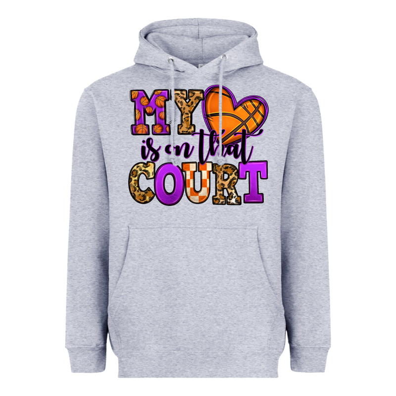 My Heart Is On That Court Basketball Heavyweight Hoodie by Jasminsmagicworld | Teevron