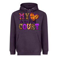Plum my heart is on that court basketball Heavyweight Hoodie - Jasminsmagicworld