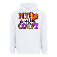 White my heart is on that court basketball Heavyweight Hoodie - Jasminsmagicworld