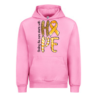 Fuchsia Pink finding the cure starts with hope childhood cancer awareness Urban Hoodie - Jasminsmagicworld