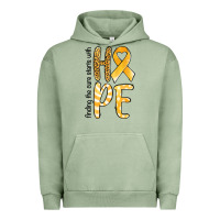 Pigment Oil Green finding the cure starts with hope childhood cancer awareness Urban Hoodie - Jasminsmagicworld