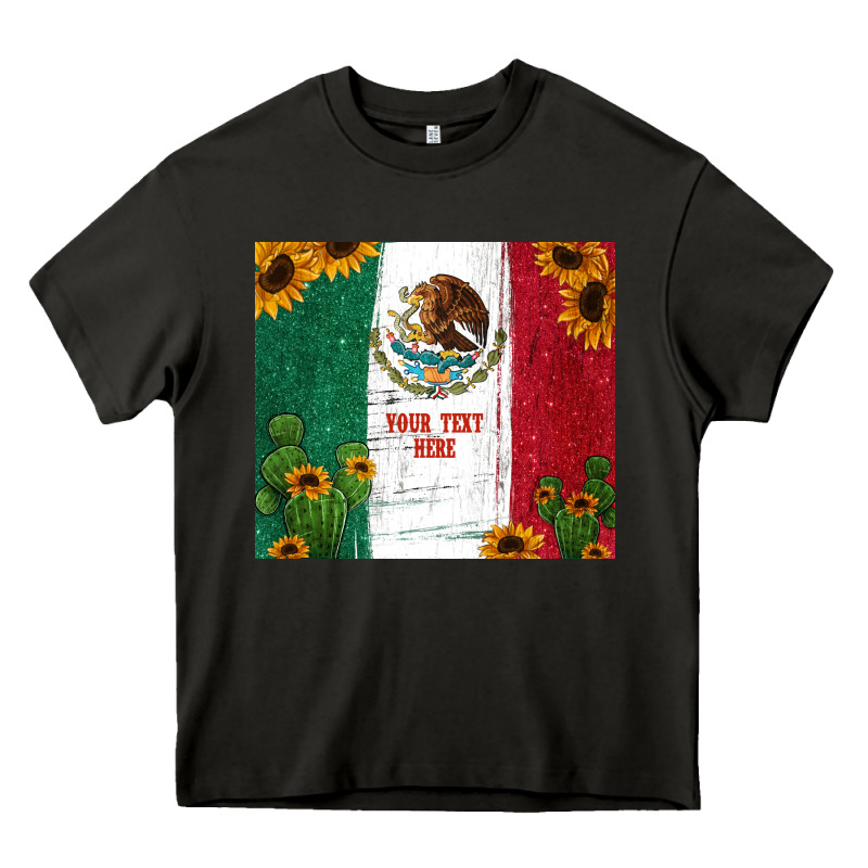 Preview Cactus Sunflower Mexican Flag Heavy Core Tee by Jasminsmagicworld | Teevron