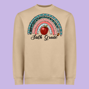Sixth Grade Rainbow Heavyweight Sweatshirt Designed By Ranaportraitstore