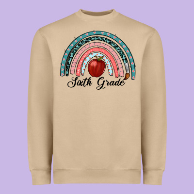 Sixth Grade Rainbow Heavyweight Sweatshirt Designed By Ranaportraitstore
