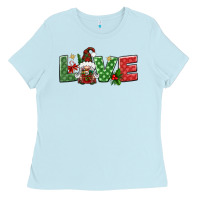 Baby Blue love christmas gnome Ladies Tee - BundleAndBundleShop