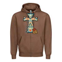Chestnut halleluljah aztec cross Zipper Hoodie - JahusDesignShop