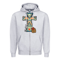 Heather Grey halleluljah aztec cross Zipper Hoodie - JahusDesignShop