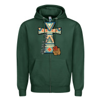 Sports Green halleluljah aztec cross Zipper Hoodie - JahusDesignShop