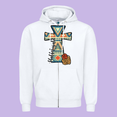 Halleluljah Aztec Cross Zipper Hoodie Designed By Jahusdesignshop