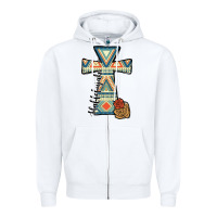 White halleluljah aztec cross Zipper Hoodie - JahusDesignShop