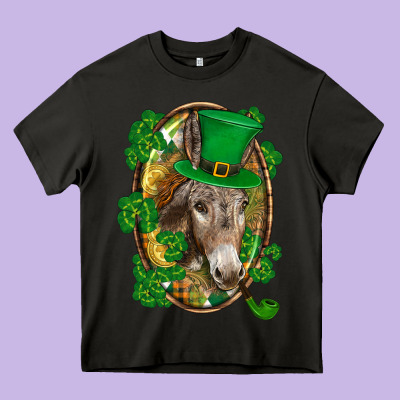 St. Patrick's Day Donkey Heavy Core Tee Designed By Cowgirlartshop