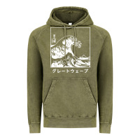 Vintage Olive the great wave off kanagawa Vintage Hoodie - artisFamous