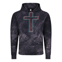 Cloud Black A Neon Christian Cross Vintage Hoodie - artisFamous