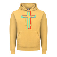 Vintage Mustard A Neon Christian Cross Vintage Hoodie - artisFamous