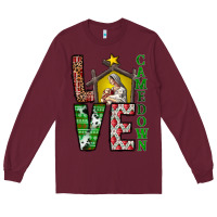 Burgundy Love Come Down Long Sleeve Tee - CowhideDigitalArt