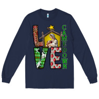 Navy Love Come Down Long Sleeve Tee - CowhideDigitalArt