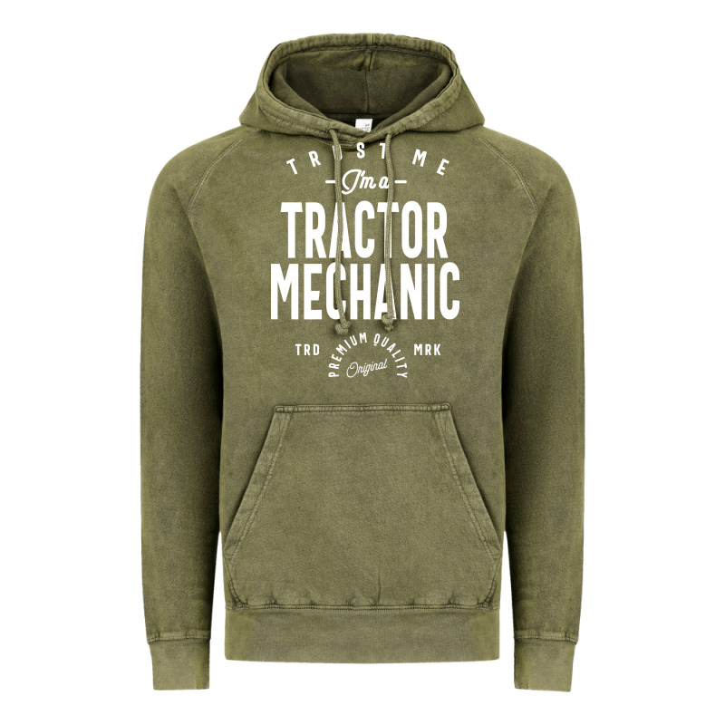Tractor Mechanic Gift Funny Job Title Profession Birthday Idea Vintage Hoodie by artisFamous | Teevron