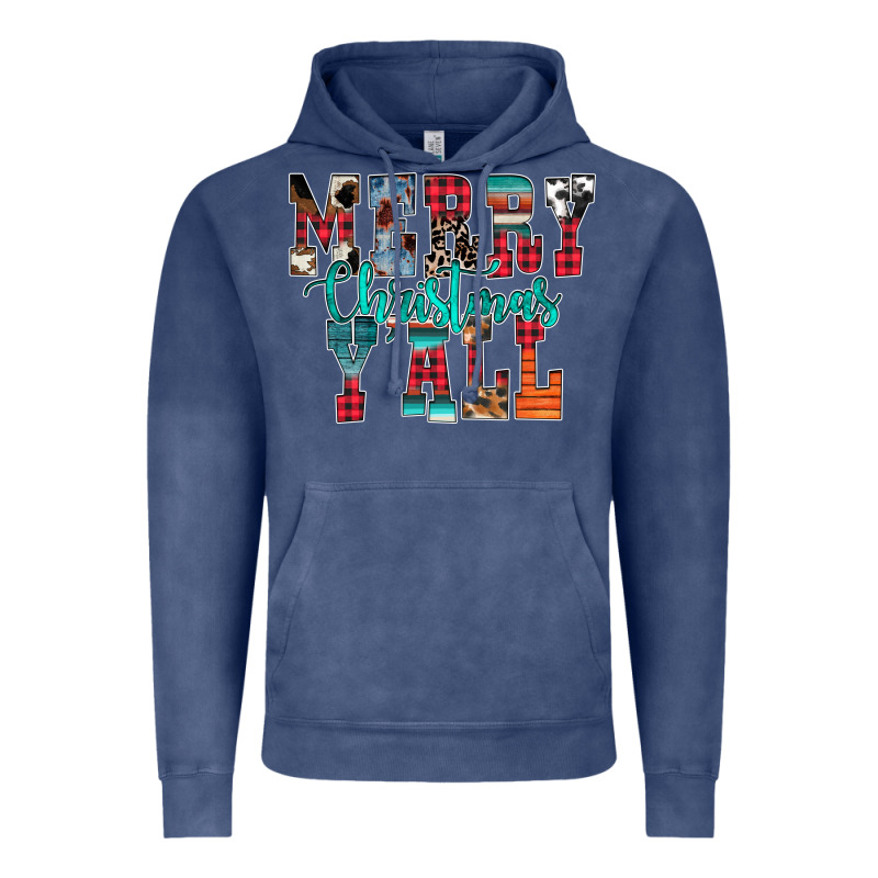 Merry Christmas Y'all Vintage Hoodie by CowhideDigitalArt | Teevron