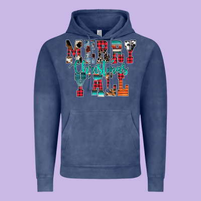 Merry Christmas Y'all Vintage Hoodie Designed By Cowhidedigitalart