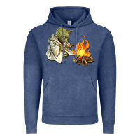 Vintage Denim Yoda is warming up Vintage Hoodie - artisFamous