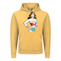 Vintage Mustard wonder woman Vintage Hoodie - artisFamous