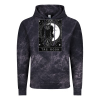 Cloud Black tarot card crescent moon and cat graphic Vintage Hoodie - artisFamous