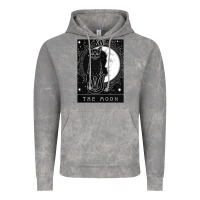 Cloud Rock tarot card crescent moon and cat graphic Vintage Hoodie - artisFamous