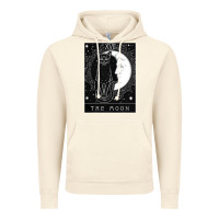 Vintage Artic tarot card crescent moon and cat graphic Vintage Hoodie - artisFamous