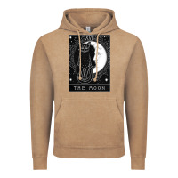 Vintage Coffee tarot card crescent moon and cat graphic Vintage Hoodie - artisFamous