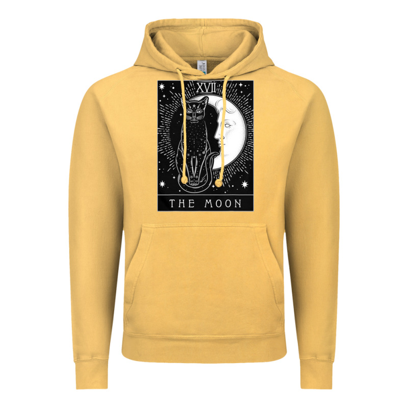 Tarot Card Crescent Moon And Cat Graphic Vintage Hoodie by artisFamous | Teevron