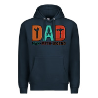 Navy dad man myth legend Premium Hoodie - Artiststas