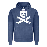 Vintage Denim block face pirate Vintage Hoodie - artisFamous