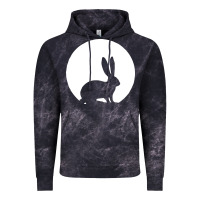 Cloud Black bunny and full moon funny Vintage Hoodie - artisFamous