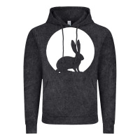 Vintage Black bunny and full moon funny Vintage Hoodie - artisFamous