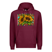 Burgundy sunflower serape leopard background Premium Hoodie - Jasminsmagicworld