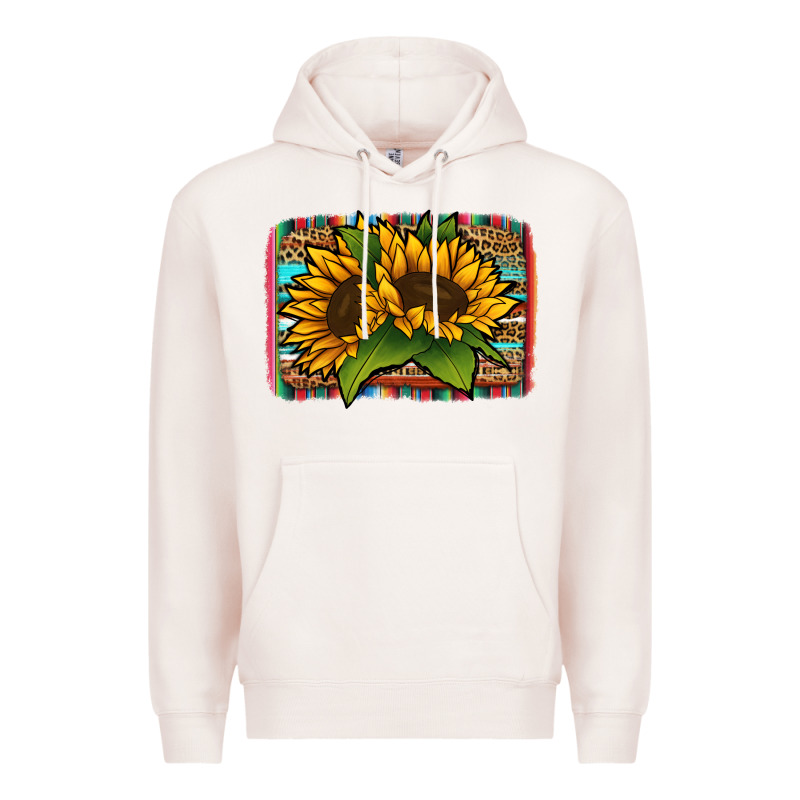 Sunflower Serape Leopard Background Premium Hoodie by Jasminsmagicworld | Teevron