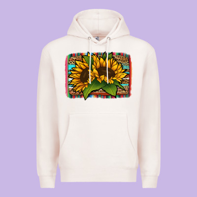 Sunflower Serape Leopard Background Premium Hoodie Designed By Jasminsmagicworld