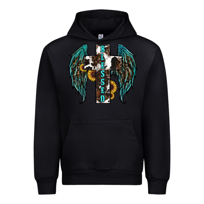 Western Wings Cross Blessed Urban Hoodie by RanaPortraitStore | Teevron
