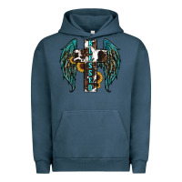 Pigment Midnight Navy western wings cross blessed Urban Hoodie - RanaPortraitStore