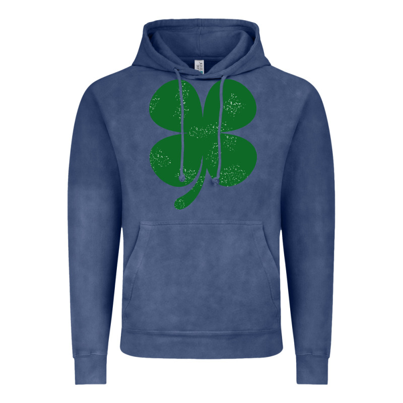 Distressed Green Four Leaf Clover Vintage Hoodie by artisFamous | Teevron