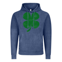 Vintage Denim distressed green four leaf clover Vintage Hoodie - artisFamous
