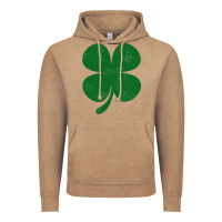 Vintage Coffee distressed green four leaf clover Vintage Hoodie - artisFamous