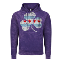 Cloud Purple irish chicago flag shamrock Vintage Hoodie - artisFamous