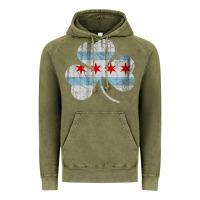 Vintage Olive irish chicago flag shamrock Vintage Hoodie - artisFamous