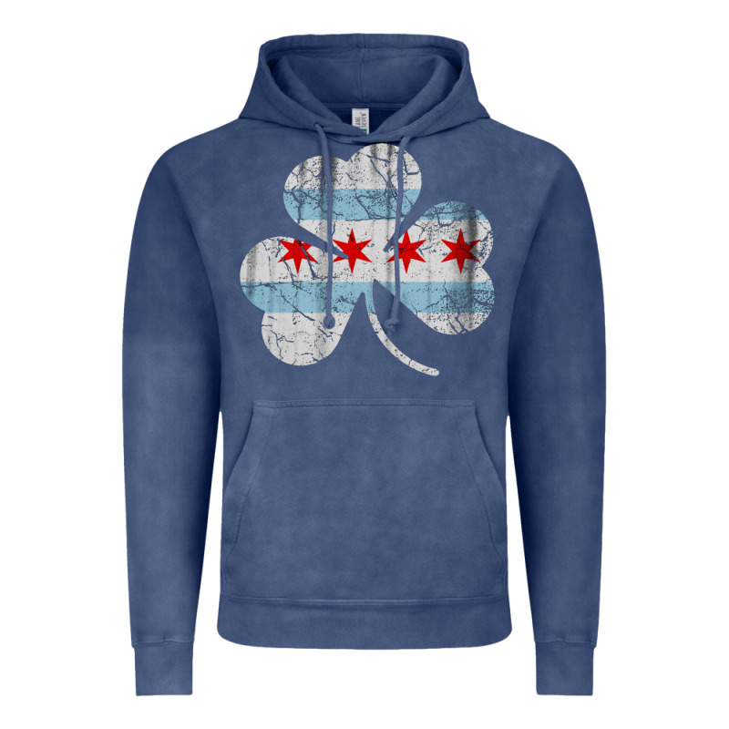 Irish Chicago Flag Shamrock Vintage Hoodie by artisFamous | Teevron