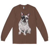 White Black French Bulldog Long Sleeve Tee | Teevron