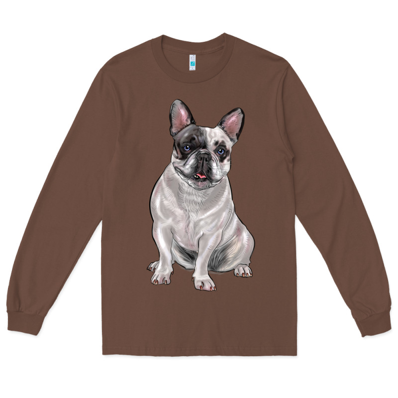 White Black French Bulldog Long Sleeve Tee by LillyAllenDesigns | Teevron
