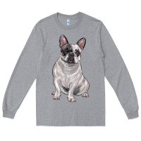 Heather Grey white black french bulldog Long Sleeve Tee - LillyAllenDesigns