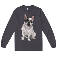 Smoke white black french bulldog Long Sleeve Tee - LillyAllenDesigns