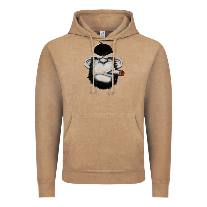 Monkey Smoking Vintage Hoodie by artisFamous | Teevron